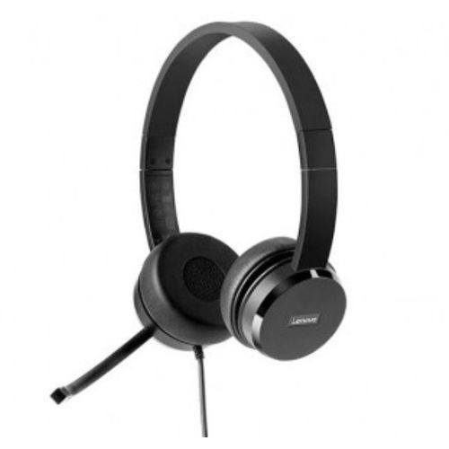 Slušalice LENOVO 100 Stereo USB pasive noise cancellation crna slika 1