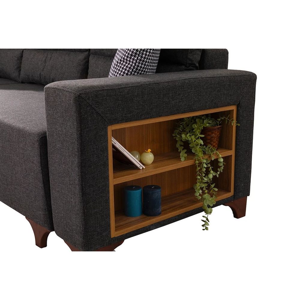Ugaona Sofa Tloft Mini - boja: antracit slika 9
