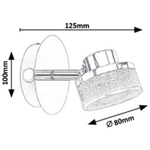 Rabalux Padma spot, hrom/ kristal, LED 5W Spot rasveta slika 5