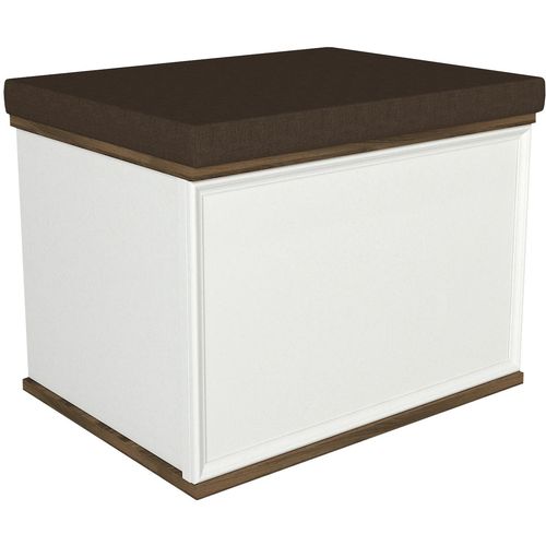 Woody Fashion Pouffe, Smeđa Bijela boja, Lonya - Brown, White slika 4