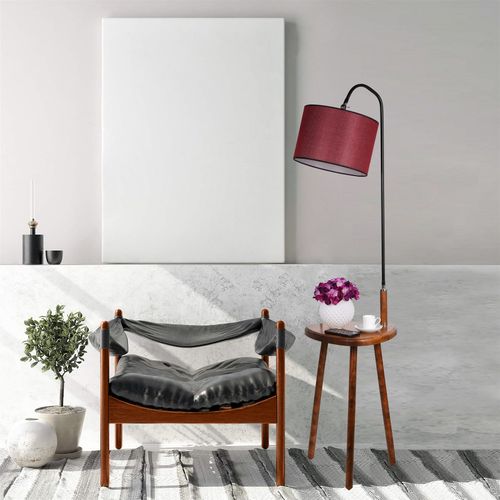 Demet Sehbalı Ahşap Lambader Ceviz Silindir Hasır Bordo Abajurlu Walnut
Claret Red Floor Lamp slika 1