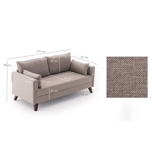 Atelier Del Sofa Bella Sofa For 2 Pr - Cream Cream 2-Seat Sofa slika 7