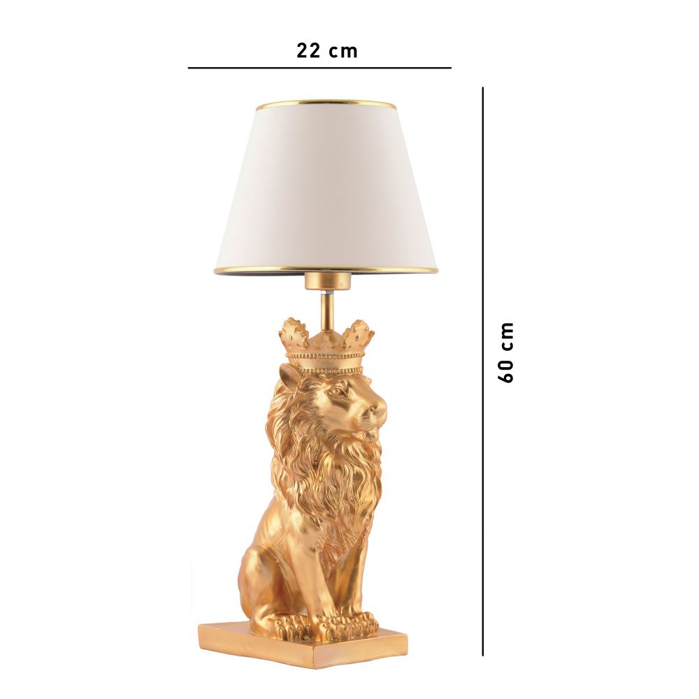 Lion King - Bijela i Srebrna Stolna Lampa slika 6