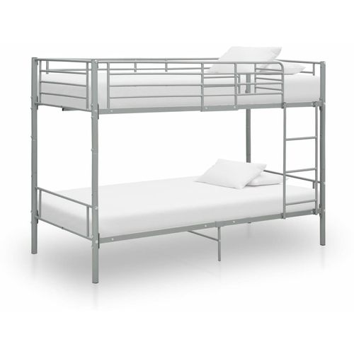 Krevet na kat sivi metalni 90 x 200 cm slika 32
