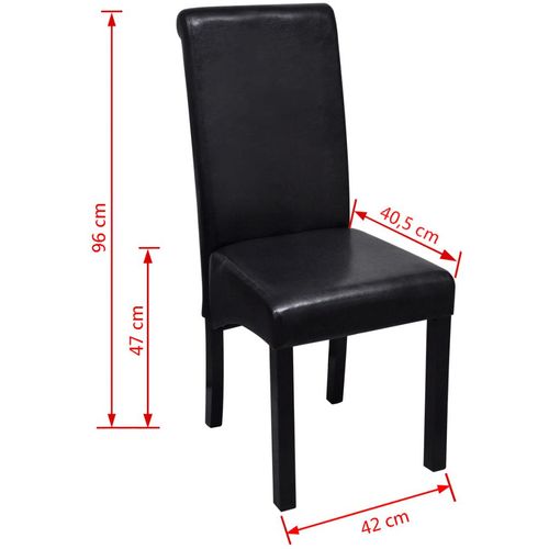 Blagovaonske stolice od umjetne kože 6 kom crne slika 20