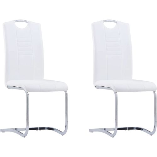 Konzolne blagovaonske stolice od umjetne kože 2 kom bijele slika 28