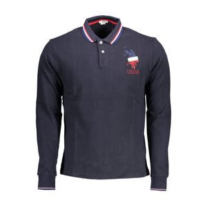 US POLO BLUE MEN'S LONG SLEEVED POLO SHIRT