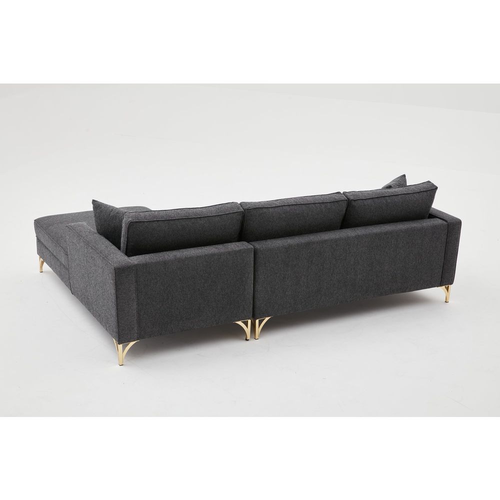 Berlin Desni Kutni Sofa - Antracit, Zlatni Antracit slika 6
