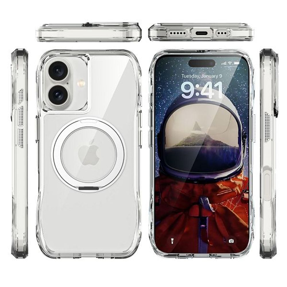MM TPU IPHONE 17 - DROP-PROOF PURE MAGSAFE KICKSTAND Clear slika 4
