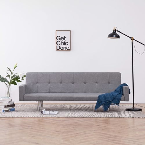 282217 Sofa Bed with Armrest Light Grey Polyester slika 22