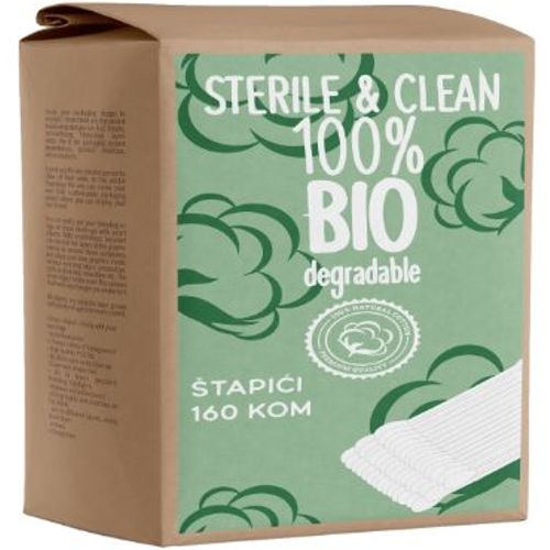 STERILE & CLEAN 100% BIO DEGRADABLE, ŠTAPIĆI 160 KOM slika 1