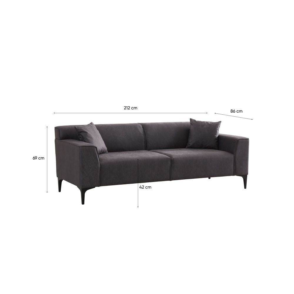 Sofa za 3 osobe New Petra - boja: antracit slika 9