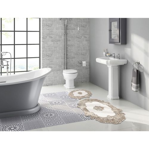 210FG41715KR Cream Bathmat Set (2 Pieces) slika 1