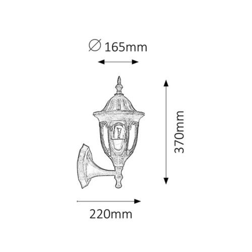 Rabalux Milano spoljna zidna lampa 60W staro zlato IP43 Spoljna rasveta slika 2