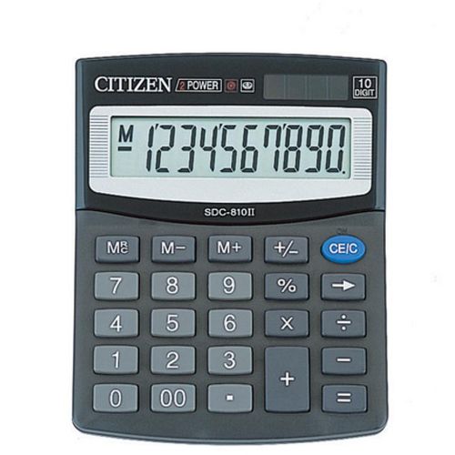 Kalkulator komercijalni Citizen SDC-810NR , 10 mjesta, dvostruki izvor napajanja: solarni + baterija,  dimenzije 124x102x25 mm slika 1