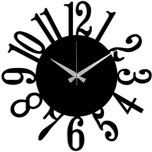 Wallity Ukrasni metalni zidni sat, Metal Wall Clock 14 - Black slika 1