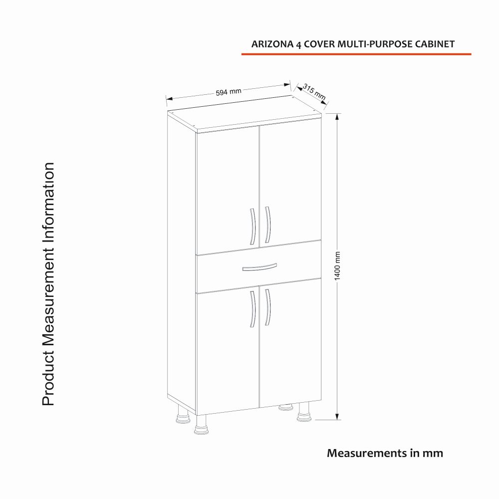 Arizona 4 Doors Travertine Bathroom Cabinet slika 8