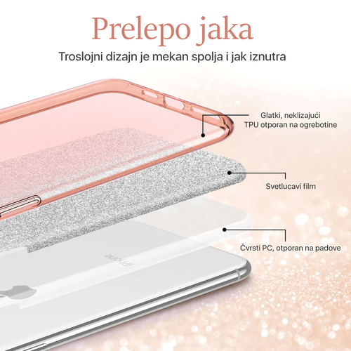 Maska Crystal Dust za Samsung A145R/A146B Galaxy A14 4G/5G srebrna slika 1