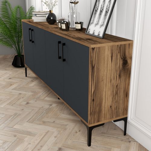 Woody Fashion Komoda, Kiev - Walnut, Anthracite slika 4