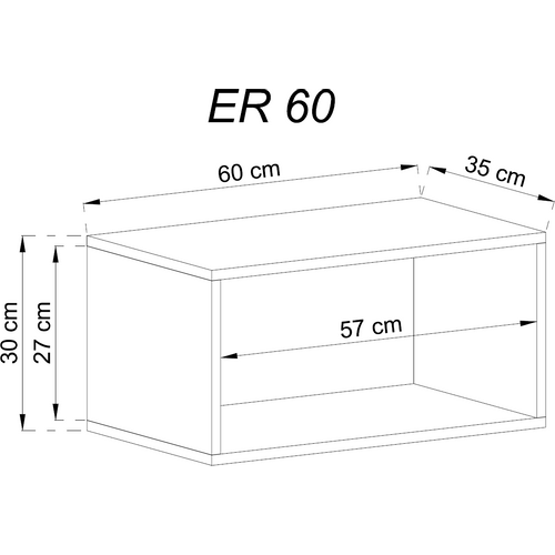 Zidna polica ENJOY ER60 - hrast slika 2