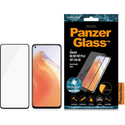 Panzerglass zaštitno staklo za Xiaomi MI 10T/10T Pro/10T Lite case friendly antibacterial black slika 1