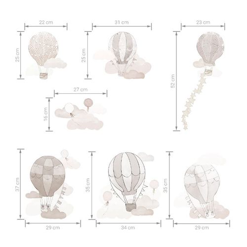 Pastelowe zidne naljepnice baloni bež slika 2