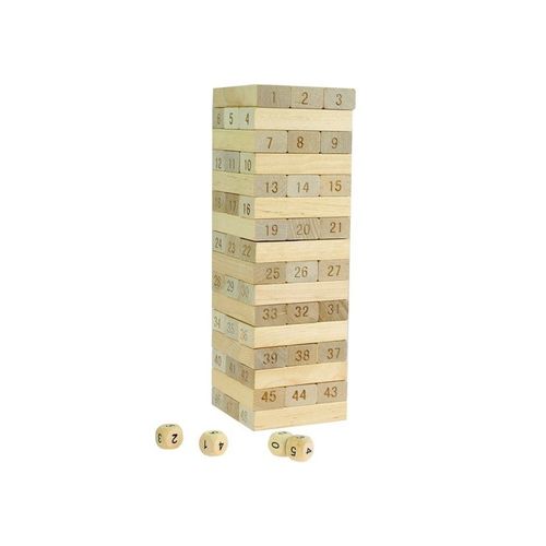 Društvena drvena igra Jenga s brojevima Wood Toys slika 2