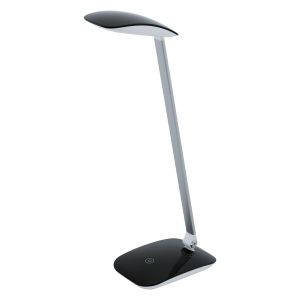 Eglo Cajero Stolna Lampa - LED, 4,5W, 550lm, Na Dodir, USB, Crna Plastika