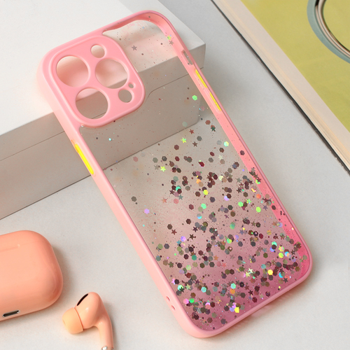 Maska Frame Glitter za iPhone 15 Pro Max 6.7 roze slika 1