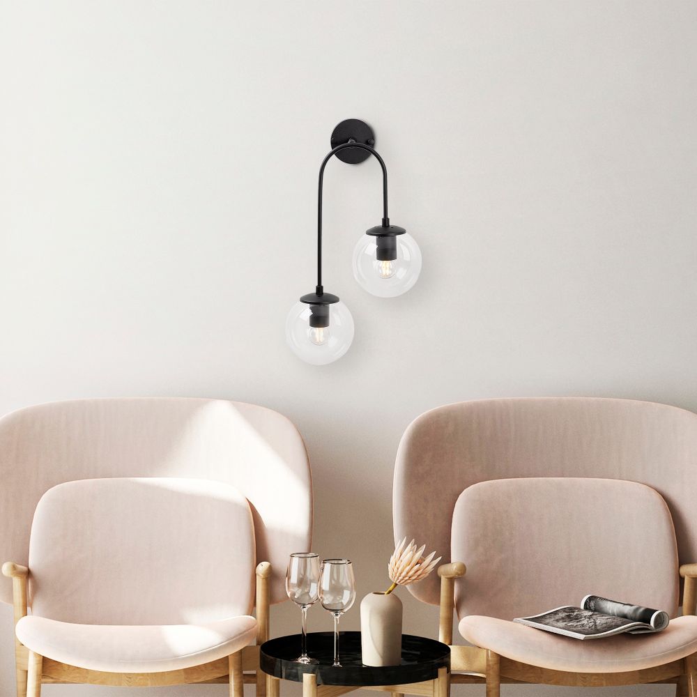 Jewel - Crna Zidna Lampa 10570 slika 2