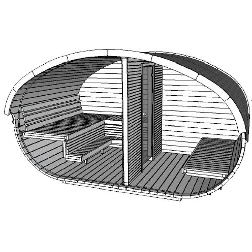 Vanjska sauna Mushroom Deluxe 240x400 Thermowood slika 4