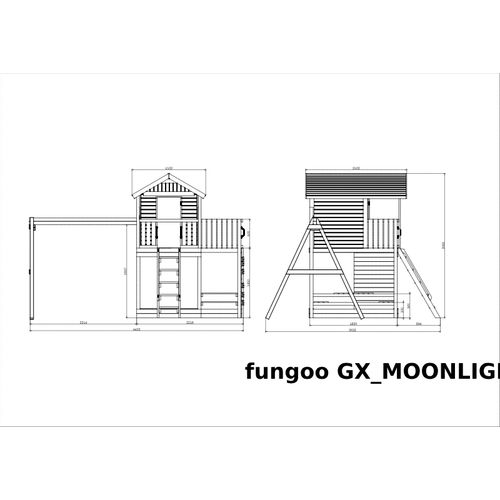 Fungoo Set Moonlight Sa Toboganom - Drveno Dečije Igralište slika 7