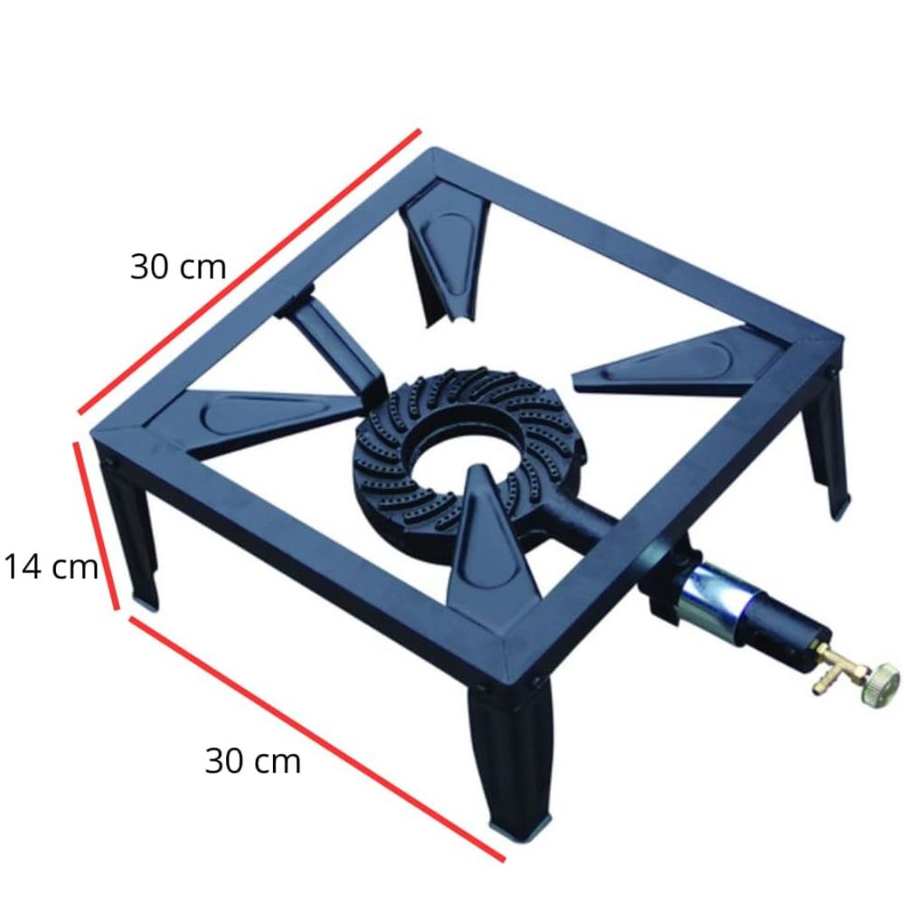 Industrijski plamenik kvadratni na postolju POWERFIRE 4S, 30x30x14cm slika 3