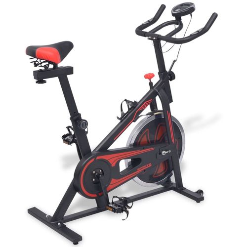 Sobni bicikl za vježbanje sa senzorima pulsa crno-crveni slika 18