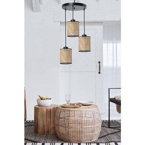 April 3 Lü Tepsili Rattan Sarkıt Rattan Chandelier slika 1