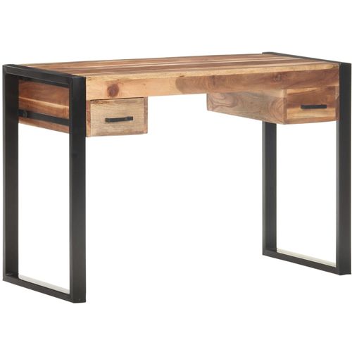 Radni stol 110x50x76 cm od masivnog drva s obradom od šišama slika 28