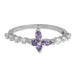 J&B Jewellery 925 Srebrni Prsten 00000103-Purple