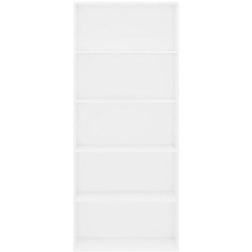 Ormarić za knjige s 5 razina bijeli 80 x 30 x 189 cm drveni slika 11
