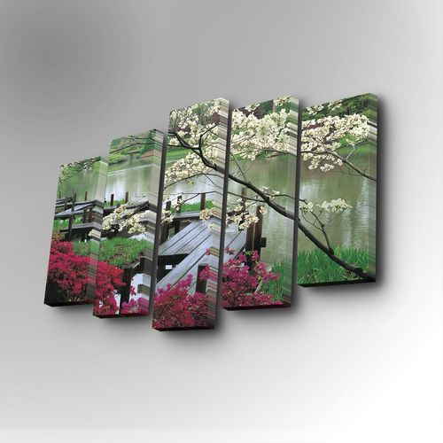 5PUC-014 Multicolor Decorative Canvas Painting (5 Pieces) slika 1