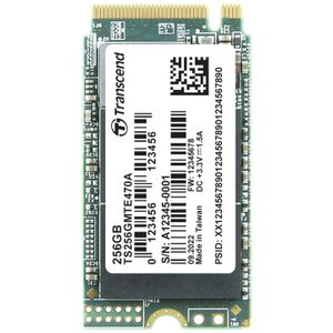 Transcend TS256GMTE470A 256GB, M.2 2242, PCIe Gen3x4, NVMe, 3D NAND, DRAM-less, Read up to 2000MB/s, Write up to 1700 MB/s, Single-sided