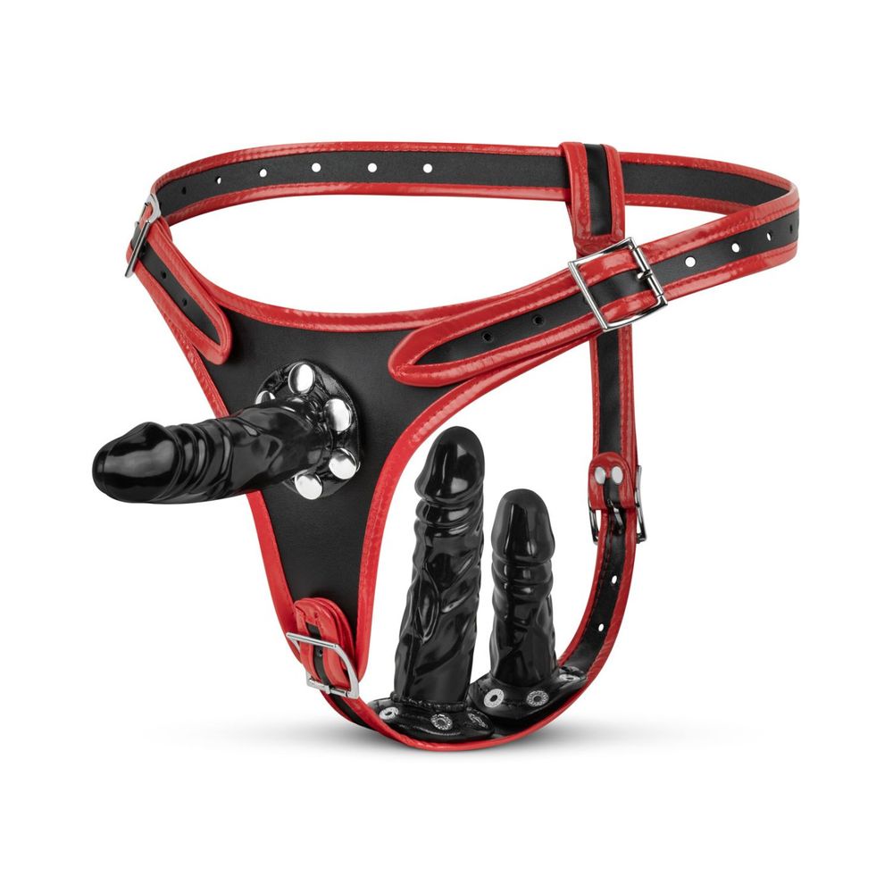 3-dijelni komplet, pojas za strap on s dildom - Easytoys Fetish Collection slika 1