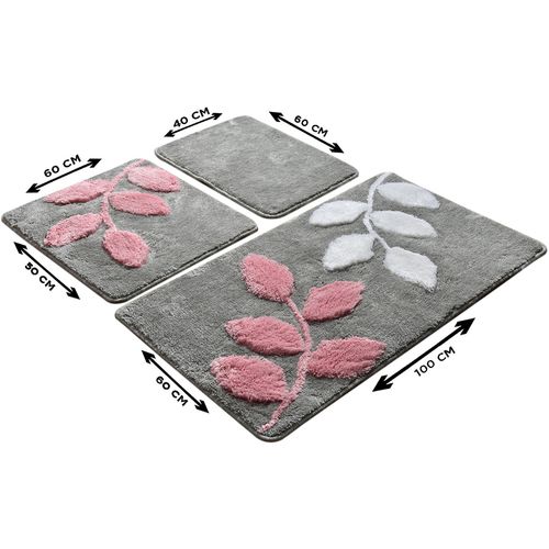 İnnovia - Grey Multicolor Acrylic Bathmat Set (3 Pieces) slika 3