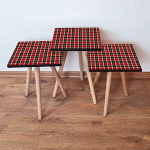 Nesting Table 3Shp246 - Set od 3 Stola u Crvenoj, Crnoj i Žutoj Boji