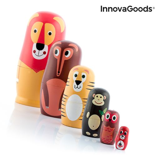 Drvena Babuška sa Životinjskim Figurama Funimals InnovaGoods 11 Dijelovi slika 6