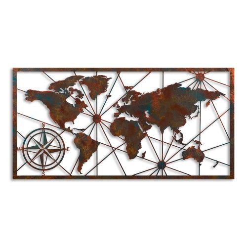 Wallity Metalna zidna dekoracija, World Map Large - 2 slika 6