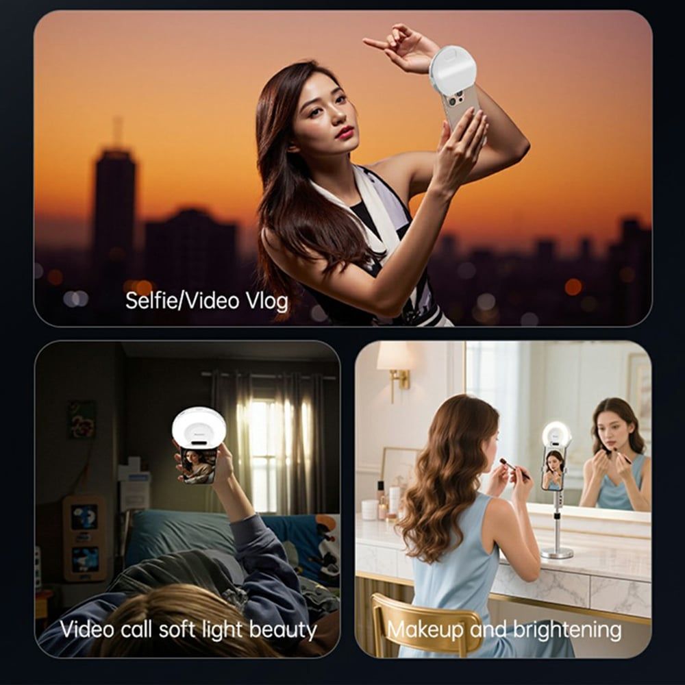 Yesido - LED Selfie svjetlo s kopčom za telefon (DH13) - 400mAh 3 načina rada svjetla - bijelo slika 4