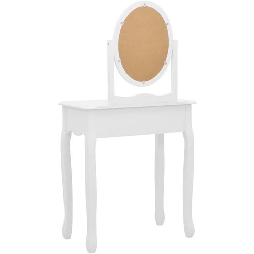 Toaletni stolić sa stolcem bijeli 65x36x128 cm paulovnija i MDF slika 23