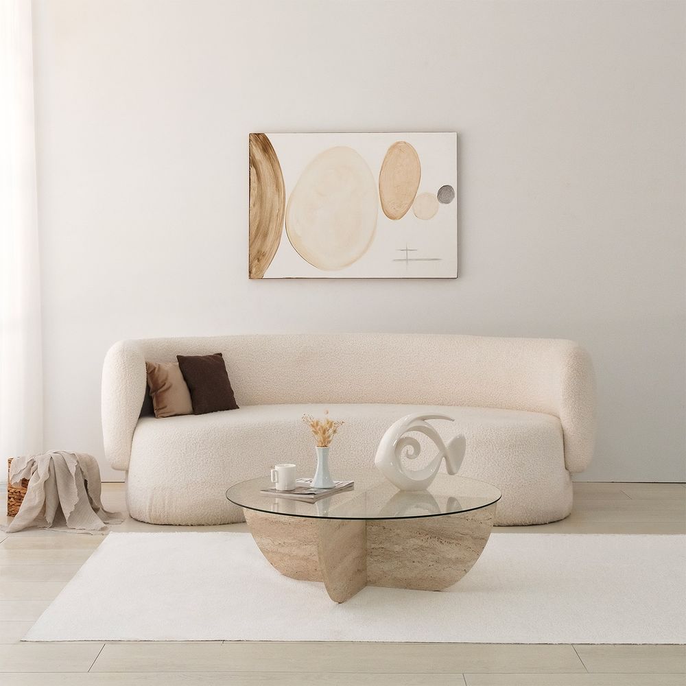 Lily Travertine Kafa Sto slika 1
