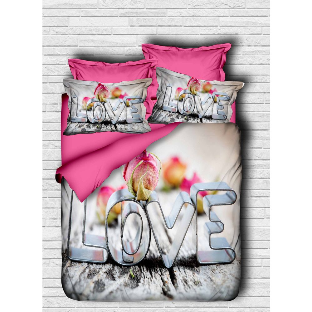 Set Posteljine 137 Pink White Double slika 1