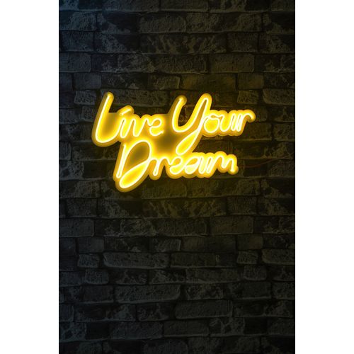 Wallity Ukrasna plastična LED rasvjeta, Live Your Dream - Yellow slika 2